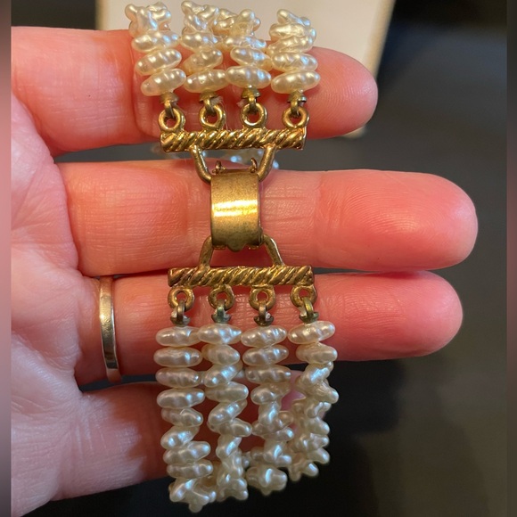 Vintage Multi Strand Rice Pearl Necklace and Bracelet Set - Picture 6 of 10
